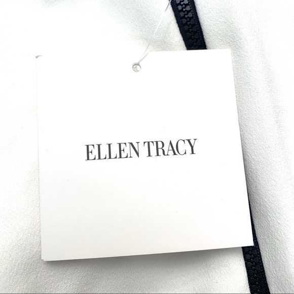 NEW Ellen Tracy Petite Ivory Off White Flounce Hem Peplum Midi Pencil Skirt 8P - Picture 7 of 11